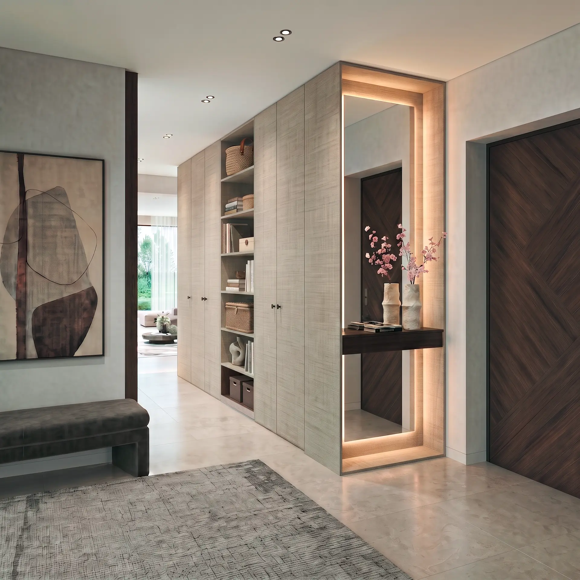 Garderobe mit offener Seite